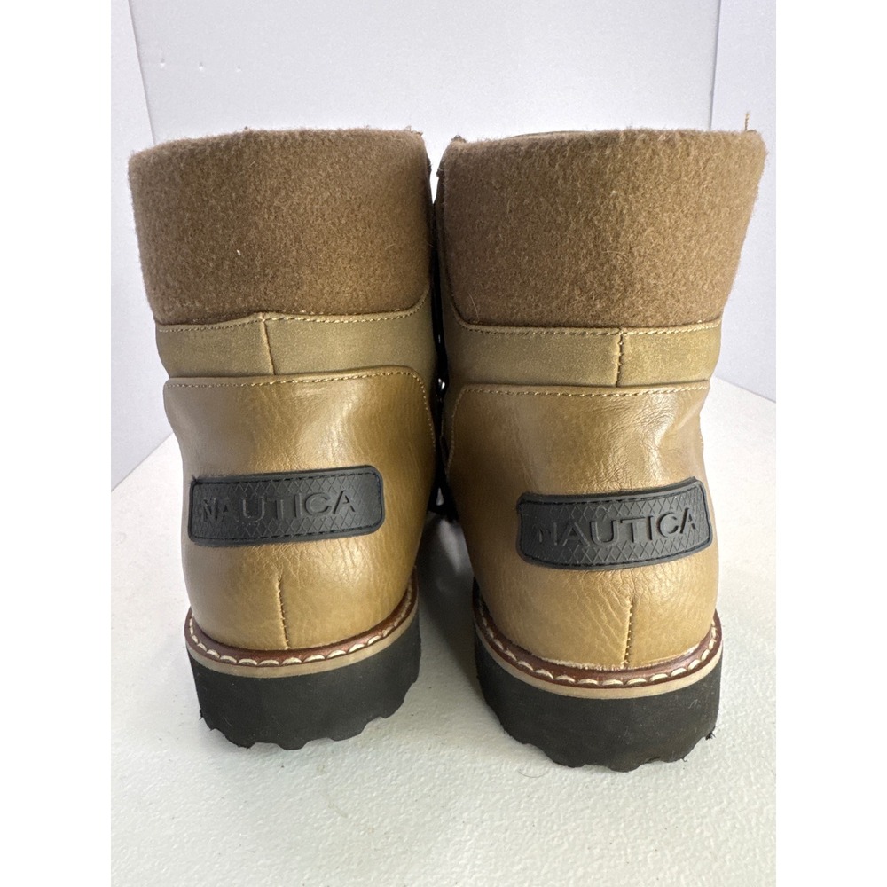 Nautica Elliette Mens Hiking Boots Tan Olive Ankle Lug Sole D-Ring Lace Up Sz 10 - Picture 4 of 8